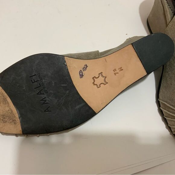 Amalfi by Rangoni gray  suede Open Toe Low Wedge Shoes Sandals Size 7.5 Italy - Picture 4 of 6
